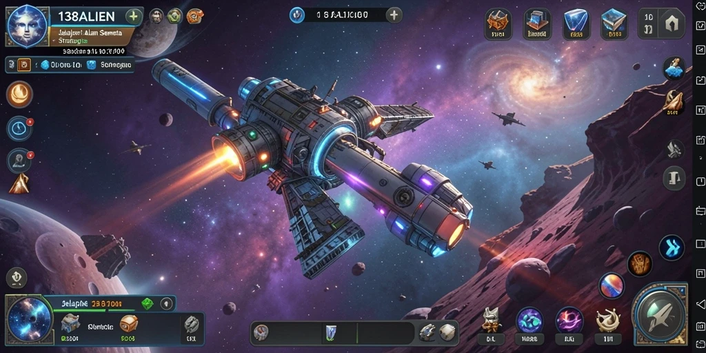 Tampilan menakjubkan dari gameplay luar angkasa 138ALIEN.