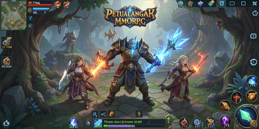 Gameplay seru dan interaksi pemain dalam 77AG MMORPG.