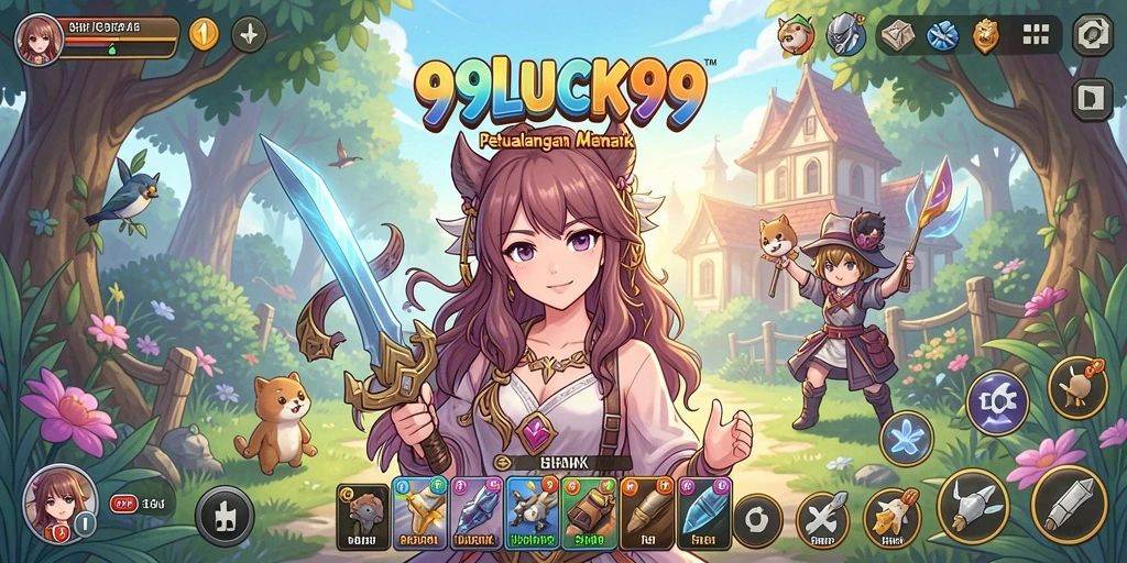 Tampilan gameplay menakjubkan dari game Anime 99LUCK99.