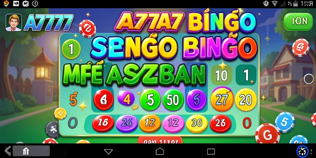 Tampilan seru gameplay Bingo di A7777 dengan kartu berwarna-warni.