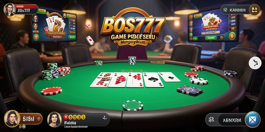 Tampilan gameplay Poker yang seru di BOS777.