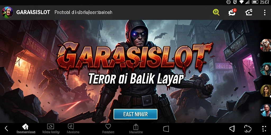 Tangkapan layar GARASISLOT menampilkan suasana horor yang intens dan gameplay yang mendebarkan.