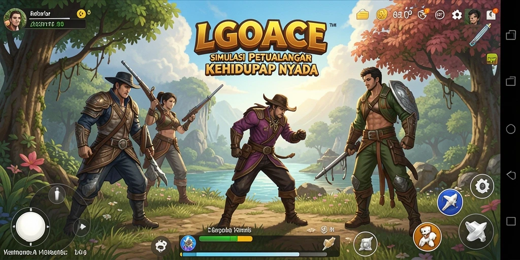 Tampilan gameplay LGOACE dengan interaksi sosial yang menarik.