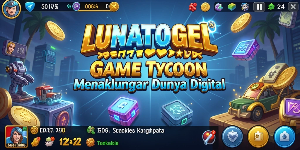 Tampilan gameplay LUNATOGEL menampilkan manajemen perusahaan yang seru.