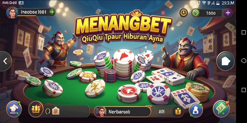 Tampilan gameplay seru dalam permainan QiuQiu MENANGBET.