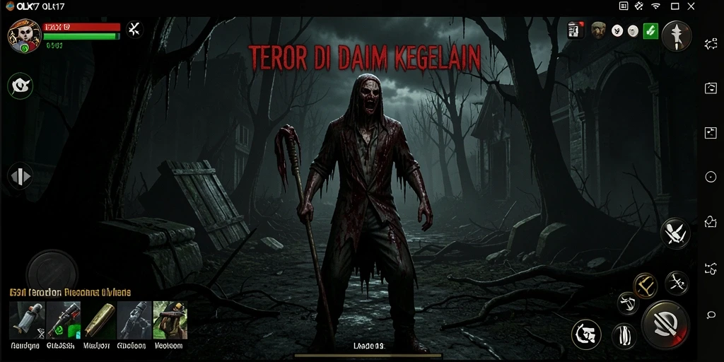 Tampilan gameplay OLX17 yang menyeramkan dan menegangkan.
