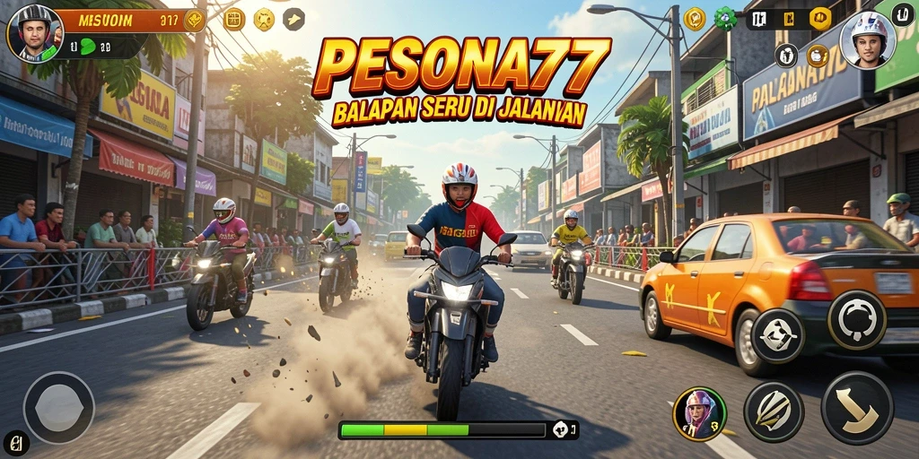 Gameplay PESONA77 yang menegangkan dengan mobil balap kece.
