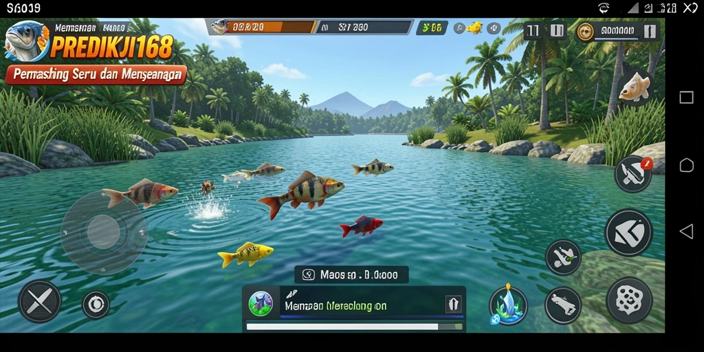 Screenshot PREDIKSI168 menampilkan penggemar memancing menangkap ikan besar.