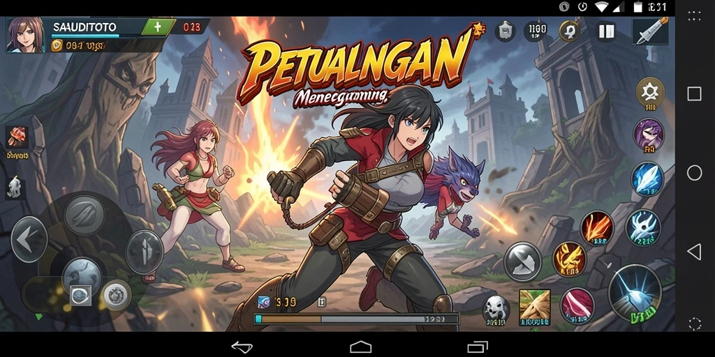 Tangkapan layar SAUDITOTO menampilkan battle seru karakter Anime.