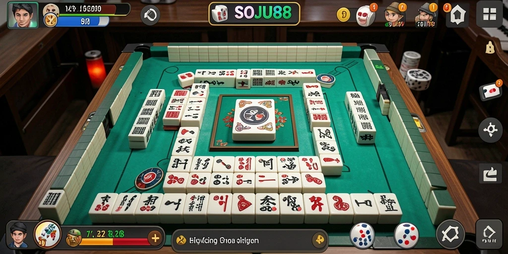 Gameplay Mahjong seru di SOJU88, menantang dan menghibur.
