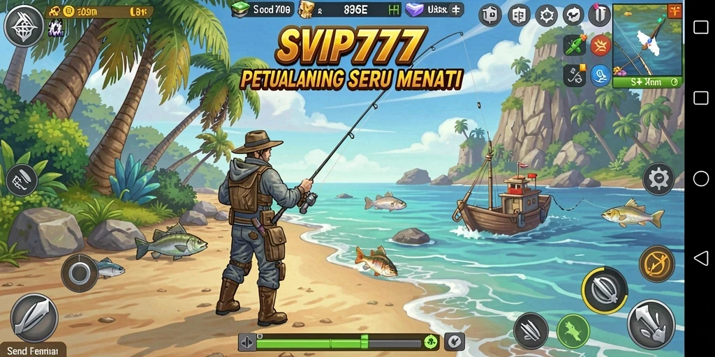 Tampilan gameplay <strong>SVIP777</strong> dengan aksi memancing yang mendebarkan.