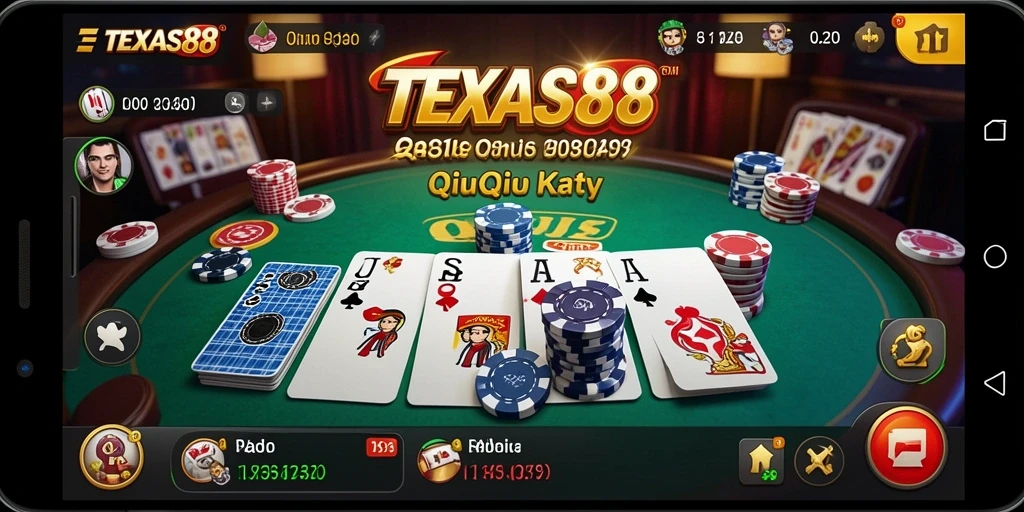 Tampilan gameplay seru TEXAS88 saat bermain QiuQiu.