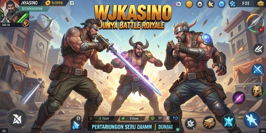 Gameplay WJKASINO yang intens dan mendebarkan dalam pertarungan Battle Royale.